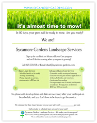 Full page flyer for Landscaping Company