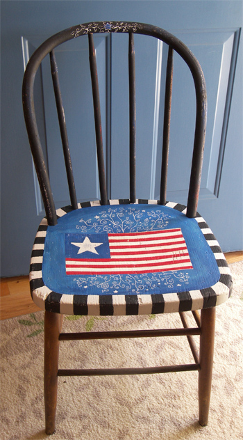 American Flag Themed Custom Painted Chair