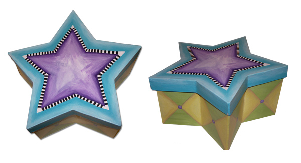 Painted Star shaped box